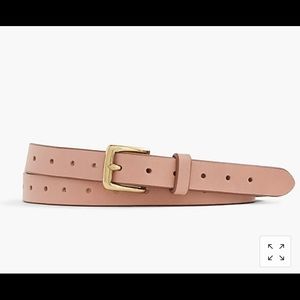 J. Crew Perforated Italian leather belt in Mauve
